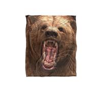 JQ Licensing Royce Mcclure Grizzly Bear Head Silky Touch Super Soft Throw Blanket 152 X 127 cm in White JQ Licensing White 152 X 127 cm