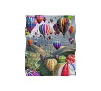 JQ Licensing Royce Mcclure Hot Air Balloon Sky Roads Silky Touch Super Soft Throw Blanket 152 X 127 cm in White JQ Licensing White 152 X 127 cm