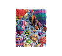 JQ Licensing Royce Mcclure Hot Air Balloon Sky Silky Touch Super Soft Throw Blanket 152 X 127 cm in White JQ Licensing White 152 X 127 cm