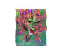 JQ Licensing Royce Mcclure Hummingbirds & Flowers Silky Touch Super Soft Throw Blanket 152 X 127 cm in White JQ Licensing White 152 X 127 cm
