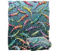Jq Licensing - Royce Mcclure Rainbow Geckos Pattern Silky Touch Super Soft Throw Blanket 152 X 127 Cm