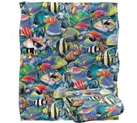 Jq Licensing - Royce Mcclure Tropical Fish Jam Pattern Silky Touch Super Soft Throw Blanket 152 X 127 Cm