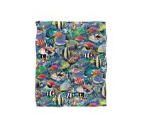JQ Licensing Royce Mcclure Tropical Fish Jam Pattern Silky Touch Super Soft Throw Blanket 152 X 127 cm in White JQ Licensing White 152 X 127 cm