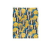 JQ Licensing Royce Mcclure Tropical Fish Rush Hour Silky Touch Super Soft Throw Blanket 152 X 127 cm in White JQ Licensing White 152 X 127 cm