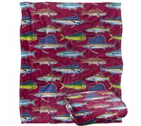 JQ Licensing Saltfish Fishing Pattern Silky Touch Super Soft Throw Blanket 152 X 127 cm