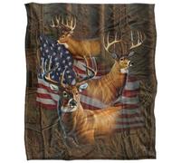 Jq Licensing Silky American Flag Deer Supersoft Blanket Multicoloured (152Cm X 127Cm)