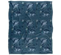 Jq Licensing Silky Wolf Howl Moon Pattern Supersoft Blanket Multicoloured (One Size)