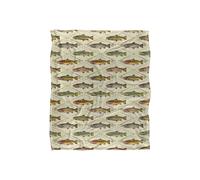 JQ Licensing Trout Crossed Fishing Rods Silky Touch Super Soft Throw Blanket 152 X 127 cm in White JQ Licensing White 152 X 127 cm