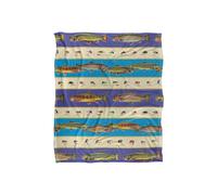 JQ Licensing Trout Fishing Lures Pattern Silky Touch Super Soft Throw Blanket 152 X 127 cm in White JQ Licensing White 152 X 127 cm