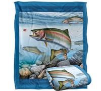JQ Licensing Trout Fishing Scene Silky Touch Super Soft Throw Blanket 152 X 127 cm