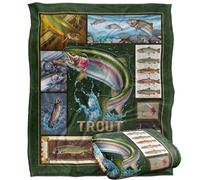 Jq Licensing Trout Fishing Silky Touch Super Soft Throw Blanket 152 X 127 Cm