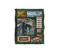 JQ Licensing Trout Fishing Silky Touch Super Soft Throw Blanket 152 X 127 cm in White JQ Licensing White 152 X 127 cm