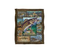JQ Licensing Walleye Fishing Silky Touch Super Soft Throw Blanket 152 X 127 cm in White JQ Licensing White 152 X 127 cm