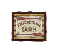 JQ Licensing Welcome To The Cabin Sign Silky Touch Super Soft Throw Blanket 152 X 127 cm in White JQ Licensing White 152 X 127 cm