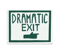 JQ7OL Retro Funny Hallway Wall Art Landscape Poster Dramatic Exit Mid Century Hand Painted Decor Preppy Painting Canvas Green Pictures Prints Bedroom Dorm Room 12x16 in Unframed (12x16 in Unframed)