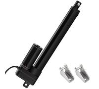 JQDML 250mm 10 Inch Stroke Linear Actuator 12V Heavy Duty 3000N/660lbs IP65 Waterproof Electric Actuator 5mm/s with Mounting Brackets