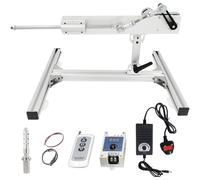 JQDML High Torque Reciprocating Cycle Linear Actuator Motor 24V, Stroke 1.18"-6",Variable Speed 120rpm Max,Pushing Force 40lbs Max,with Stand Kit,Remote Control,End Connector(24V150mm120rpm)
