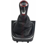 JQHXFDC - Car Gear Handball Car Gear Shift Knob Lever Change Gearbox Shifter Leather Stick Shifter for Golf for 6 Golf 5 A5 MK5 GTI GTD R32 2004-2008 Scirocco 2009-2014