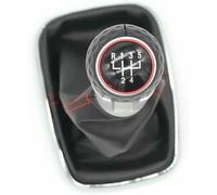 JQHXFDC - Car Gear Handball Car Gear Shift Knob Lever Change Gearbox Shifter Leather Stick Shifter for Golf for 4 IV MK4 GTI R32 Bora Jetta 1999-2004