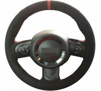 JQHXFDC Hand-Stitched Steering Wheel Cover Non-Slip Breathable Microfiber Leather Steering Wheel Cover on Wrap DIY Hand Sewn for Mini Coupe Cooper Clubman Roadster 2004-2015