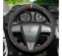 JQHXFDC Hand-Stitched Steering Wheel Cover Non-Slip Breathable Microfiber Leather Steering Wheel Cover on Wrap DIY Hand Sewn for Mazda Speed 3 (US) 2010-2013