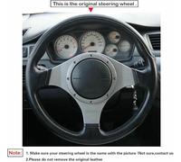 JQHXFDC Hand-Stitched Steering Wheel Cover Non-Slip Breathable Microfiber Leather Steering Wheel Cover on Wrap DIY Hand Sewn for Mitsubishi Lancer Evolution 9 IX 2005-2007