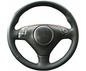 JQHXFDC Hand-Stitched Steering Wheel Cover Non-Slip Breathable Microfiber Leather Steering Wheel Cover on Wrap DIY Hand Sewn for Honda Accord 7 2002-2008