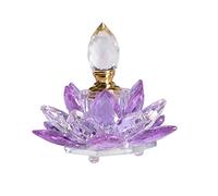 JQJ Crystal Purple Vintage Perfume Bottles Empty Lotus Flower Figurines Glass Gifts for Her Girlfriend Wife