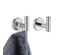 JQK Chrome Bathroom Towel Hook, 304 Stainless Steel Coat Robe Clothes Hook for Bathroom Kitchen Garage Wall Mounted (Pack of 2), TH100-CH-P2