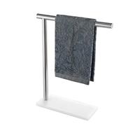 JQK Hand Towel Holder Stand Brushed, Modern Tree Rack Free Standing for Countertop with 12 Inch Bar, 304 Stainless Steel Thicken 0.8mm, HTT170-WN