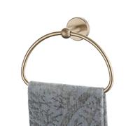 JQK Towel Ring Champagne Bronze, Stainless Steel Half Ring Towel Holder for Bathroom, 7 Inch Wall Mount, TR160-CB