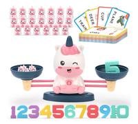 JQLM Unicorn Balance Math Game Toys, Kids Weighing Scale STEM Education Learning Counting Toys for Boys Girls 3 4 5 6+ Year Old, with Numbers, Cards, Birthday Christmas Toy Gift for Boys Girls Age 3+