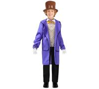 JQMAO Kids Costume for Wonka: World Book Day Costumes for Boys - Chocolate Factory Fancy Dress for Girls (XL)