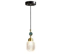 JQQJZLC 1-Light Chandelier, Retro Glass Pendant Lamp Loft Vintage Pendant Lights Modern Indoor Pendent Ceiling Hanging Lighting Industrial Hanging Lamp Bedside Lamp Children's Bedroom Lamp E27 Change