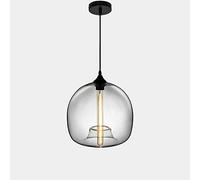 JQQJZLC 1-Light Vintage Industry Ceiling Lamp Bar Restaurant Front Aisle Living Room Cafe Chandelier Simple Color Fish Tank Glass Hanging Light (Default Hair Transparent Color)/D Interesting