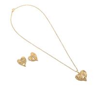 JQQJZLC 1 Set Geometric Heart Shaped Jewelry Set for Women Stainless Steel Earrings and Necklace Kit for Weddings Parties Daily Wear and Valentine's Day Versatile Fashion Accessory