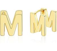 JQQJZLC 14K Gold Plated Hypoallergenic Initial Earrings for Women - Letter Jewelry Gifts for Everyday, Weddings, Valentine's & Mother’s Day