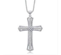 JQQJZLC 14k white diamond cross pendant party wedding pendant necklace for women men gemstones jewelry Made in China