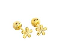 JQQJZLC 18G Tiny Flower Stud Cartilage Earrings for Women 925 Sterling Silver Mini Cute Daisy 3mm Ball Barbell Screw Back Studs Sleeper Tragus Post Minimalist Hypoallergenic Piercing Body Jewelry