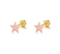 JQQJZLC 18g Titanium Star Earrings for Women 14k Gold Plated Stainless Steel Hypoallergenic Cute Tiny Sequins Stud Cartilage Tragus Screw Back Post Piercing Sensitive Ear