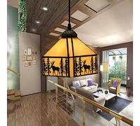 JQQJZLC 20Cm Tiffany Style Pendant Hanging Light, Vintage Mini Ceiling Lighting Fixtures, 1-Light,Stained Glass Chandeliers for Hallway Bedroom Living Room Dining Room [Energy Class A ++],16 Made in