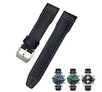 JQQJZLC 20mm 21mm Cowhide Leather Suitable For Watches Portugieser Bracelets 18 Soft Blue Strap