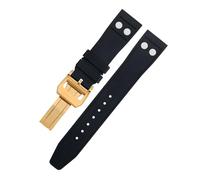 JQQJZLC 20MM 21MM Nature Fluororubber FKM Rubber With Rivet Watchband For IWC Strap Big Pilot Mark Portugieser TOP GUN Soft Wristband