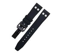 JQQJZLC 20MM 21MM Nature Fluororubber FKM Rubber With Rivet Watchband For IWC Strap Big Pilot Mark Portugieser TOP GUN Soft Wristband