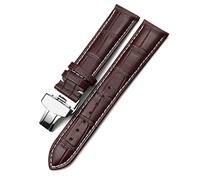 JQQJZLC 20mm 22mm 19mm 21mm Leather Watch Strap Stainless Steel Butterfly Buckle Calfskin Watchband