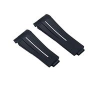 JQQJZLC 20mm Rubber Watch Band Black Adjustable Fold Buckle For Strap Bracelet