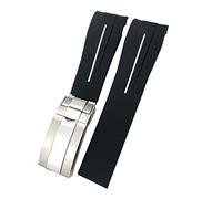 JQQJZLC 21mm 22mm Black Red Blue Rubber Watchband for Deepsea Sea-Dweller Submariner 41mm Diving Waterproof Silicone Watch Strap (Color : Preto, Size : 22mm Deepsea)