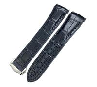 JQQJZLC 22mm 21mm 20mm New Nylon Fabric Cowhide Composite Rubber Watchband Fit for Omega Seamaster 300 Planet Ocean