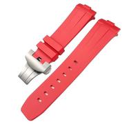 JQQJZLC 24mm Black Green Nature Soft Silicone Rubber Watchband Fit for Panerai PAM00111/441 Strap Butterfly Buckle Waterproof Bracelet
