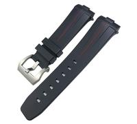 JQQJZLC 24mm Black Green Nature Soft Silicone Rubber Watchband Fit for Panerai PAM00111/441 Strap Butterfly Buckle Waterproof Bracelet